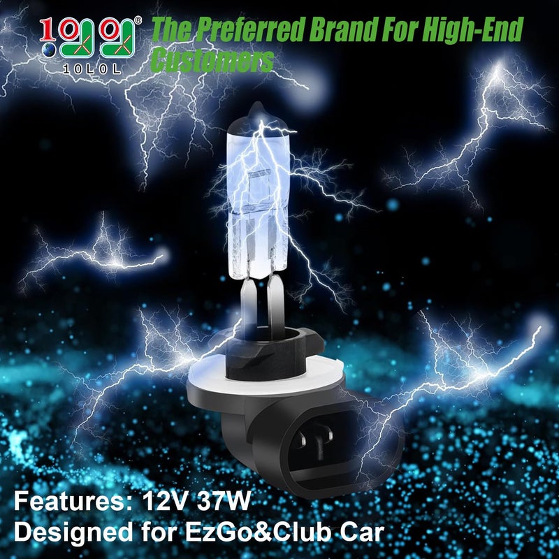 10L0L Golf Cart Headlight Bulb 12V 37W Super Bright Halogen Headlight Bulb for EZGO 1994-up, Club Car DS 1999-up, Club Car Precedent 2004-up, 2 Pack - Image 2